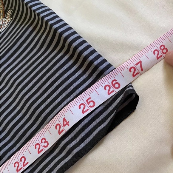 VTG Scarf Herman Pecker & Co. Made In Italy,Poly. 53” Stripe Paisley NOS, 80s - Picture 7 of 7